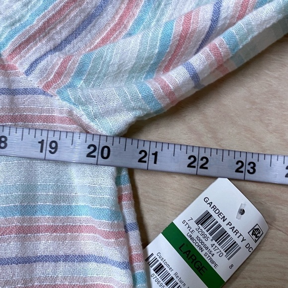 INC International Concepts Gauzy Pastel Striped Off Shoulder Top Size L NWT - Picture 4 of 5